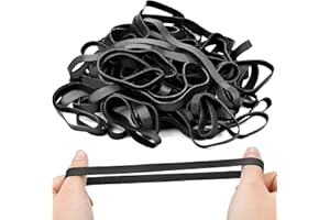 BLUESEABUY 62 Stk Große Gummibänder 10mm Breit Schwarz Gummiringe Elastische Haushaltsgummis Breit Wiederverwendbar Rubber Bands Mülleimer Bänder Gummibänder für Bücher für Industrie, Zuhause, Büro, Aktenordner