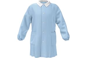 siggi Grembiule asilo anni bambino bambina scuola bambini grembiuli quadretti bianco rosa azzurro bimba bimbo grembiulino maniche pittura nido materna manica maestra cotone grembiulini