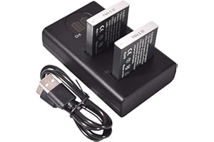 DSTE DE DSTE 2 x NB-6L Ersatzakku + Dual USB Ladegerät mit LCD Display kompatibel für NB-6LH und Canon PowerShot X500, SD3500, SD4000, is SX275, SX510, SX600, SX610, SX710, HS D10, D20, ELPH 500 HS