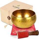 My Shape Time Tibetan Singing Bowl | Meditation Bowl with Wooden Mallet | Healing Music Therapy Instrument for Stress Relief, Mindfulness & Spiritual Practice (HAMMERED): 