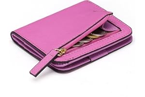 GAEKEAO Portafoglio da Donna in pelle, Portafogli Donna Piccoli con cerniere blocco RFID Portamonete, 7 Scomparti per Carte con 1 Finestra di Identificazione e 1 Tasca con Cerniera