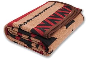 ‎ACUSHLA ACUSHLA Merino Wolldecke Decke Kuscheldecke 160x200cm Große Super Soft Sofadecke Wohndecke Tagesdecke Bettüberwurf Warme Gehäkelte Winter Blanket (Flammbraun)