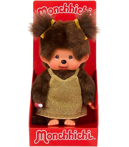 Sekiguchi 244065 – Original Monchhichi Girl, Plush Figure with Wedding Dress and Bows, Approx. 20 cm High Plush Brown | Peluche de peluche marrón 244058 Sekiguchi 244065 – Original Monchhichi Girl, Plush Figure with Wedding Dress and Bows, Approx. 20 cm High Plush Brown | Peluche de peluche marrón 244058