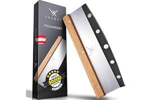 VALUXE® Premium Pizza Knife Made of Stainless Steel and Wood - Professional Pizza Cutter Weighing Knife More Effective than Pizza Roller - Handy 32 cm Pizza Cutter - Pizza Knife for Even Cutting