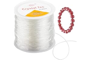 LUOCAI 100m Elastic Stretch Beading Thread 1mm Crystal String Stretch Line Clear Elastic Stretch Thread Elastic String Bead Cord for Bracelets, Jewellery Making, Craft