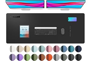 Aothia Alfombrilla de escritorio/alfombrilla de ratón, alfombrilla de escritorio de oficina antideslizante, alfombrilla protectora de mesa ultra suave e impermeable(122x43cm Negro)