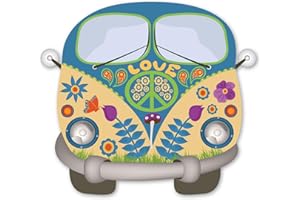 easydruck24de Hippie autocollant Flower-Power-Bus I Peace and Love coloré I Bullli Transporter I kfz_487