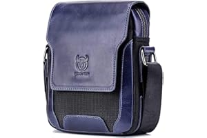 BAIGIO Bolso Bandolera de Piel para Hombres Bolso Mensajero Pequeño de Cuero Bolsa Messenger Hombro Bolso de Negocios Bolsa Cruzada Cuerpo Cartera Diario para Negocios Deporte Casual