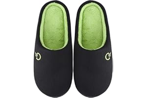 VIFUUR Homme Maison Pantoufles en Mousse À Mémoire Haute Densité Chaude Intérieur Extérieur en Laine comme Doublure Doublure Anti-dérapant À Glisser Chaussures