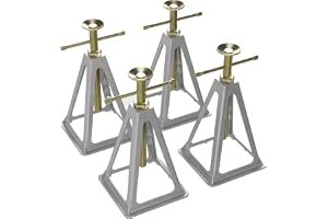 Wiltec 4 x aluminiumstödbockar för husvagnar och släpvagnar, 160 x 160 x 280 mm, höjdjusterbar stödbock 28–43 cm, pallbock