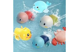 ZFanyun Bath toys, cute Animal Clockwork swimming pool toy set, Suitable for children aged 3 and above., a great holiday or birthday gift for boys and girls. 6-piece set.