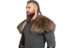 keland Viking Kunstfell Kragen für Männer Schal Capelet Wrap Kostüm Accessoire