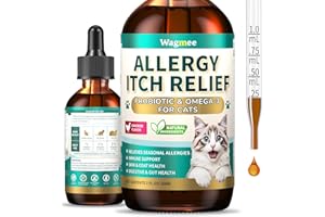 WAGMEE Natural Skin Drops for Cats, Daily Cat Supplement with Omega-3 & Probiotic for Skin and Coat Support, Paw, Daily Ear for All Breeds Cat, 2 Fl oz, Chicken Flavor