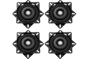sourcing map 4Pcs 6.5" Bar Stool Swivel Replacement, 360° Rotation Lazy Susan Turntable, Square Semi-Ball Bearing Seat Swivel Base Mount Plate for Recliner Chair or Table, Black (160x2.5mm)