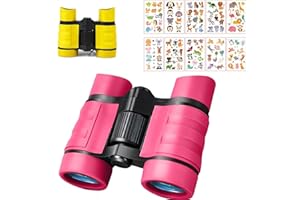 JISRKP Binoculars for Kids, Kids Binoculars with Magnifying Glass & Compass, for 3-9 Years Boys and Girls, Perfect for Outdoor Observation and Sparking Curiosity in Children(Color random)