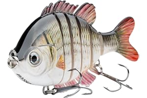 BASSDASH SwimPanfish Esche Multi-Articolate Persico Sole - Esche Superficie Rigide per Bass e Saltwater - Crankbait 3.5in/0.85oz