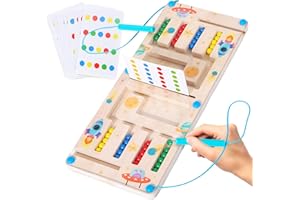KOIROI Montessori zabawka dla dzieci od 3, 4, 5, 6 lat, dla chłopców i dziewczynek, gra magnetyczna, labirynt drewniana, zabawka edukacyjna, prezent dla dzieci od 2, 3, 4, 5, 6, 7, 8 lat, dla chłopców i