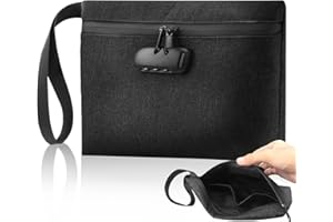 TOATELU - Bolsa resistente a los olores con cerradura de combinación, caja de documentos ignífuga, bolsa de almacenamiento con cerradura de combinación, bolsa de almacenamiento de viaje para sus