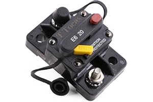 T Tocas 20A 12V-32V Mini Schutzschalter mit Manuelles Reset Schalter DC Sicherungsautomat für Solar/Kfz/Wohnmobil/Marine, 20 Amp Leistungsschalter Boot Motors Sicherungshalter, wasserdichte