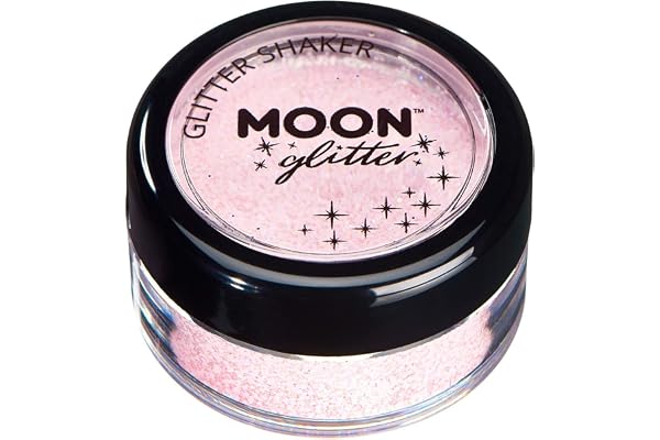 Secoueurs à paillettes pastel par Moon Glitter (Paillette Lune) – 100% de paillettes cosmétique pour le visage, le corps, les ongles, les cheveux et les lèvres - 3g - Rose clair