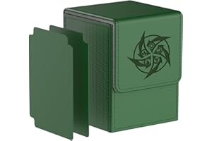 MIXPOET Deck Box kompatibel mit MTG Karten, Sammelkarten Box Kartenbox für 110 TCG Karten, Inklusive 2 Premium Kartentrenner - Whirlpool (Grün)