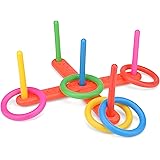 Toyrific Quoits Set, Plastic Ring Toss Game for Kids, Outdoor Games Set