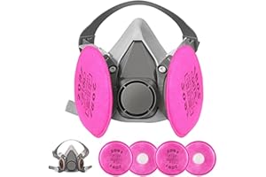 ZXICH Máscara de media cara reutilizable contra polvo, partículas, polen, pintura con plomo, ampliamente utilizada en pintura, decoración, carpintería, soldadura, corte de metales