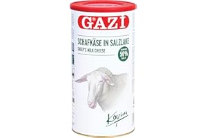 YESMOO Gazi Schafskäse in Salzlake - 2x 800gramm - Schafkäse Schaf Käse Sheep cheese Koyun peyniri 50% Fett i.Tr. aus 100% Schafmilch, mikrobielles Lab, vegetarisch, Halal, glutenfrei, zu Börek, zu Salat