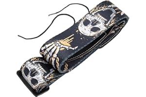 BAOFUYA Pasek Gitarowy, Modny Szkielet Szeroki Poliestrowy Pasek Gitarowy Pasek do Gitary Akustycznej do Klasycznych Elektrycznych Gitar Basowych i Akustycznych