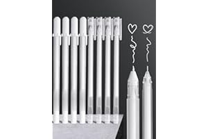 Donluhu 8 Weißer gelstift | 0,6 mm & 0, 8mm Strichstärke | Acrylstifte Marker Stifte | Gelschreiber weiß, Gelmalstifte |Wasserfest weißer stift für Schreiben, Malen, Mandala, Bulletjournal