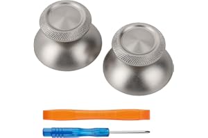 TOMSIN Metal Thumbsticks Ersatz Kit für PS5 Controller - Aluminium Joysticks Zubehör Kompatibel mit PlayStation 5 DS Controller (Silber)