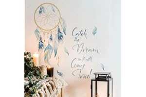 Runtoo Łapacz snów cytaty naklejki ścienne kolorowe pióra sztuka ścienna naklejki sypialnia salon dekoracja domu