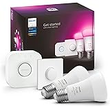 Philips Hue White and color ambiance Zestaw startowy 2xE27 1100lm, 8W (75W), mostek Philips Hue, Hue Smart Button, inteligent