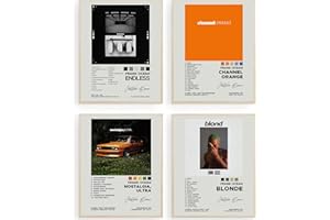 GLRSSN Frank Ocean Album Cover Signed Limited Posters Print Rapper Music Posters Canvas Wall Art Room Aesthetic Set of 4 for Teen and Girls Dorm Decor 8x10 inch Unframed