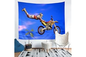XCWYF Tenture murale Moto bleue 180x230 cm Murale Décoration Pour les Adolescents Salon Toile de Fond Affiche Mode Art décor à la Maison