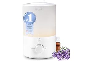 LEVOIT Humidifier for Bedroom, Easy Top Fill, 3L Tank for Large Rooms, Gentle Night Light, Rapid Ultrasonic Cool Mist, Essential Oil Diffuser, Ideal for Home, Nursery, Plants