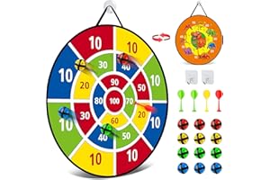 ‎KIZTOYS Dartscheibe für Kinder - 26 inches, Montessori Spielzeug Dinosaurier Thema Dart Board mit 12 Bällen Brettspiele Toy, Oppelseitige Safe Game Geschenk Outdoor Indoor Spiel Wahl,66cm