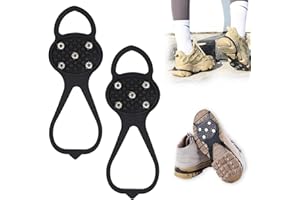 KEAGAN Gripper Spikes for Shoes,Ice Grips Cleat Silicone Crampons Shoes Covers Outdoor Snow Climbing, Universal Non-Slip Gripper Spikes Anti-Slip Over Shoe Durable Cleats