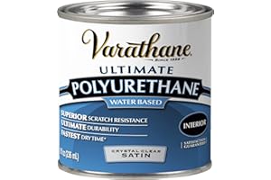 Rust-Oleum Varathane 200261H 1/2 pinta interior de poliuretano transparente a base de agua, acabado satinado a base de agua