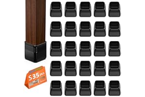 BAIPOK 35pcs Protectores de Suelo para Patas de Silla Cuadradas, Tapas de Silicona pequeñas para Patas de Silla con Fieltro, Fundas de protección para Patas de Silla de Silicona, Trompeta, Pequeño(23-31mm)