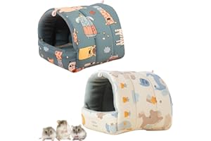 WORUIB 2 Pack Guinea Pig Bed, Guinea Pig Bed, Comfortable House, Delicate Hide, Soft Small Animal Sleeping for Rabbit Hedgehog Habitat Cage Accessories