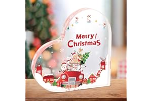 ‎MONCAP MONCAP Weihnachten Geschenke für Familie Freunde Männer Frauen Merry Christmas Geschenke Weihnachten Tischdeko Herz Acryl Dekoration Geschenke Weihnachtsdeko Geschenke für Freundin Schwestern Kollegen