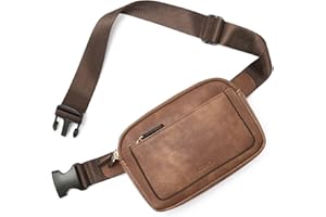 CLUCI Bauchtasche Damen PU Leder Gürteltasche Kleine Umhängetasche Verstellbarer Schultergurt Stylisch Brusttasche Sport Mode Hüfttaschen Mokkabraun