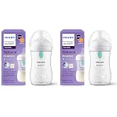 Philips Avent Natural Response Baby Bottle, 260 ml with AirFree System, BPA-Free, Newborn from 1 Month, Bear Print (Model SCY