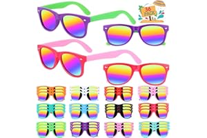 Gifts2U Sonnenbrille Partybrille, Neon Sonnenbrille Kinder Sonnenbrillen Set Brillen Spaßbrille Lustige Party Brille für Strand Partypool Partyzubehör Jungen Mädchen Kinder Party