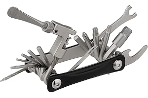 3min19sec Utensile multiuso per bici 16-in-1, con attrezzo per tubeless, Torx, chiave inglese, kit a incasso esagonale e altro ancora, da viaggio | Attrezzo multifunzione | Mini utensile pieghevole