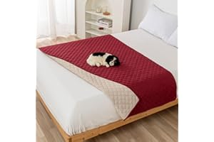 PETCUTE Couverture Imperméable pour Chien, Lavable Antidérapante Couverture pour Animaux de Compagnie, Couverture pour Chien et Tapis pour Chat pour Canapé, Lit et Voiture,Rouge,210 * 260CM