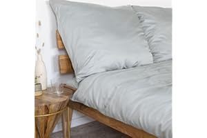 ‎AGA.PIE AGAPIE - Bambus Lyocell Kopfkissenbezug 80x80 cm - Hell-Grau, 100% Bio Oeko-Tex 100, für Allergiker, Antibakteriell, Ganzjahres-Bettwäsche, Atmungsaktiv, Geruchshemmend, Besonders sanft
