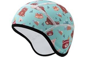 Risipu Kinder Helmmütze Warme Wintermütze Futter für Fahrradhelm Ski Skull Cap mit Ohrenschutz Elastische Mütze für Jungen Mädchen