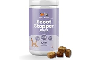 Buddy & Lola Scoot Stopper Anal Gland Chews For Dogs - High Fibre Chews To Stop Scooting and Licking Under Tail with Natural Fibre Ingredients For Dogs Dandelion Root, Pumpkin Powder and Beet Pulp